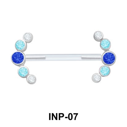 Splendid Curved Stone Invisible Nipple Piercing INP-07